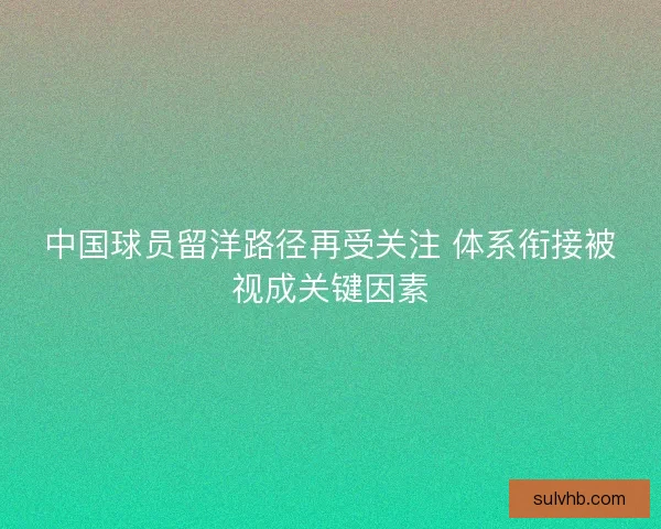 中国球员留洋路径再受关注 体系衔接被视成关键因素